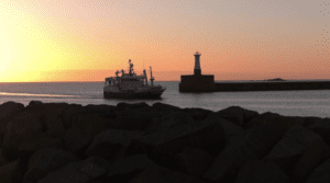 Fishing boat in the ocean